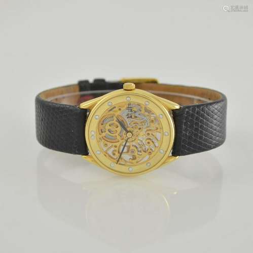 Skeletonized 18k yellow gold wristwatch