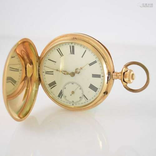 Hunting cased 14k pink gold pocket watch