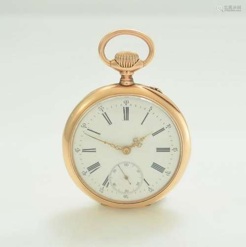 IWC 14k pink gold open face pocket watch