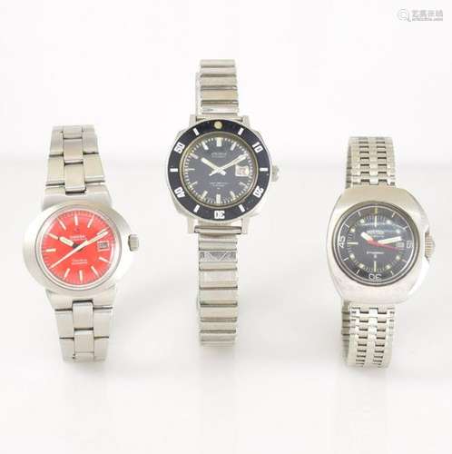 Set of 3 stainless steel ladies wristwatches