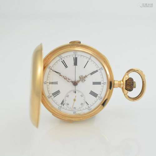 14k pink gold hunting cased pocket-watch with