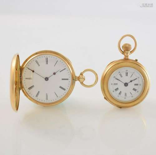 Set of 2 14k pink gold ladies pocket watches