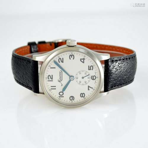 MINERVA big gents wristwatch calibre 48 in steel