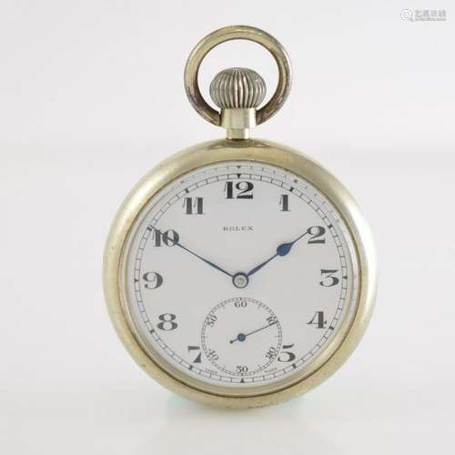 ROLEX open face nickel military pocket watch