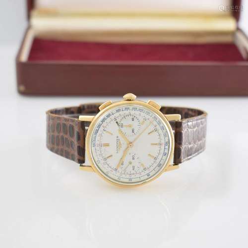 LONGINES rare 18k pink gold flyback chronograph