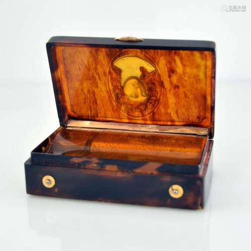 Musical box in tortoiseshell case