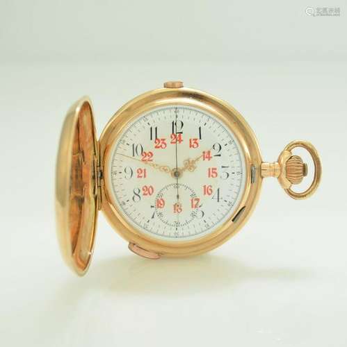 Hunting cased 14k gold 1/4 repeater pocket watch