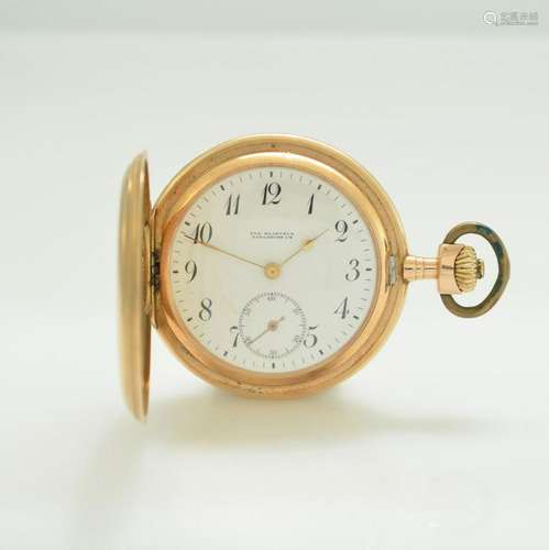 EUG. KLINGELE Karlsruhe 14k pink gold pocket watch