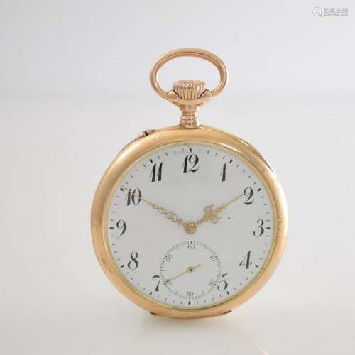 IWC open face 14k pink gold pocket watch