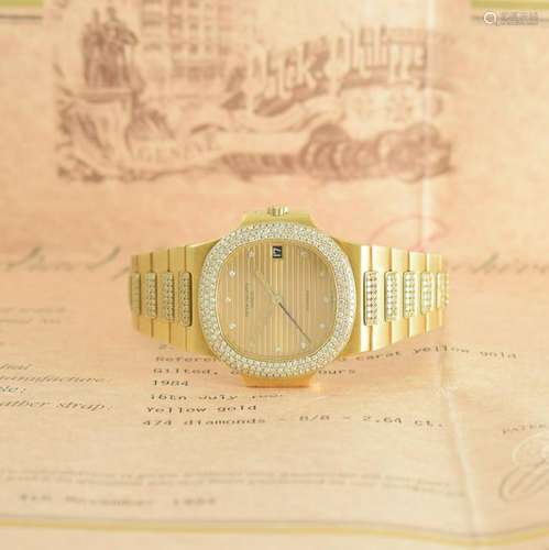 PATEK PHILIPPE/ASPREY diamond set 18k gold Nautilus