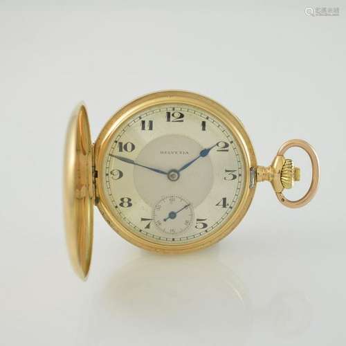 HELVETIA 14k yellow gold hunting cased pocket watch