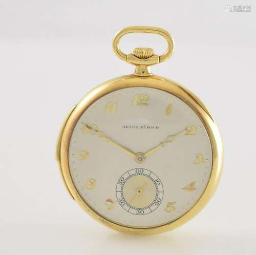 BEYER ZÜRICH 18k yellow gold open face pocket watch