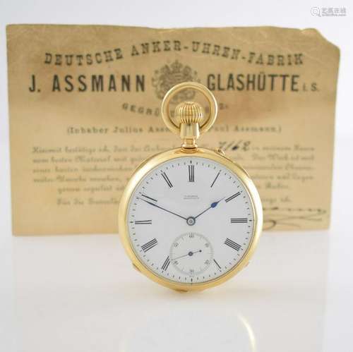 J. ASSMANN Glashütte 18k gold pocket watch