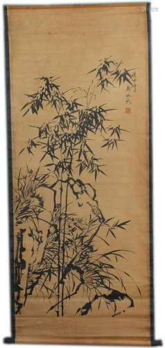 A INK BAMBOO PAINTING BY QI-BAISHI 19TH/C.