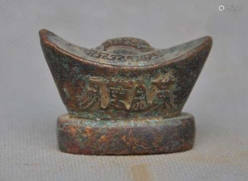 A BRONZE INGOT QING DYNASTY 17TH/C.