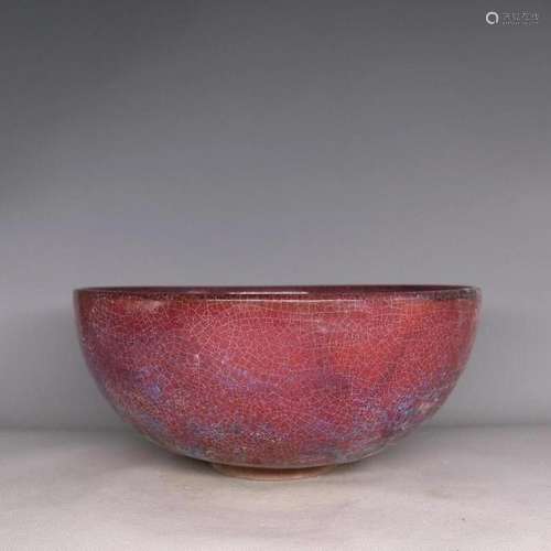 A RED GLAZE JUNYAO BOWL YUAN DYNASTY 13TH/C.