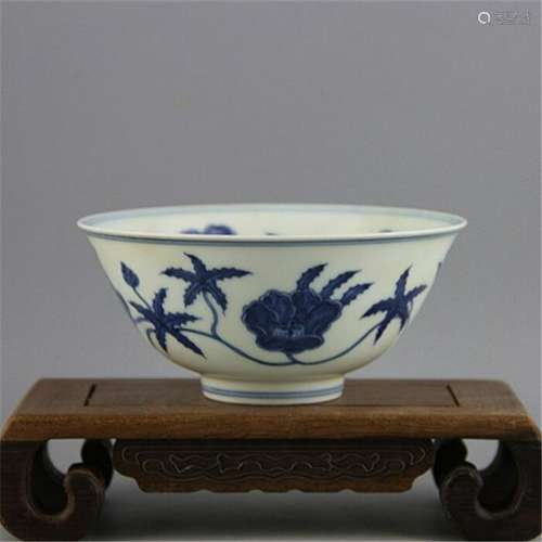 A RARE BLUE & WHITE BOWL CHENGHUA MARK 14TH/C.