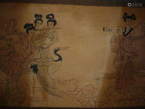 A RARE INK & COLOR EMPIRE PAINTING QING DYNASTY.