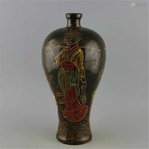 A BLACK GLAZE MEIPING VASE SONG DYNASTY 10TH/C.