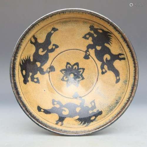 A YELLOW BLACK HORSE BOWL SONG DYNASTY 10TH/C.