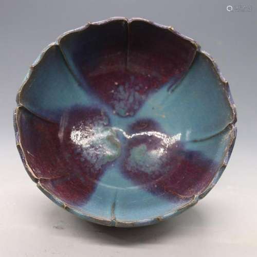 A PURPLE SPLASHED JUNYAO BOWL YUAN DYNASTY 13TH/C.