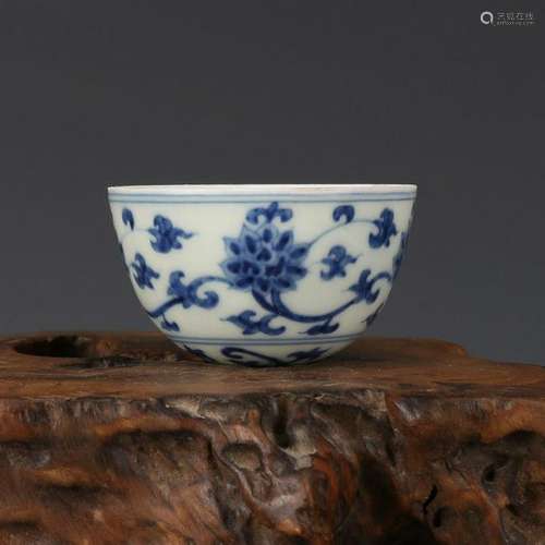 A BLUE & WHITE LOTUS BOWL CHENGHUA MARK 14TH/C.