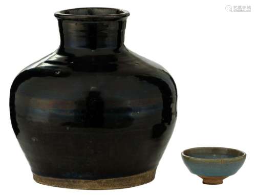 A Cizhou stoneware black glazed storage jar, Northern