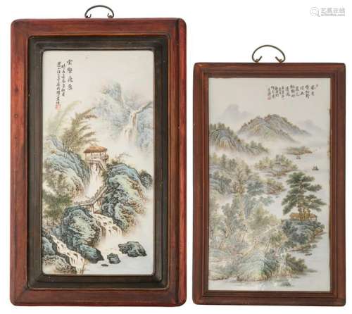 Two Chinese Republic period porcelain plaques, one