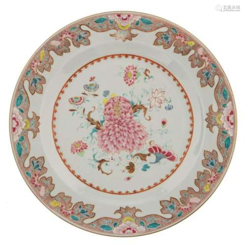 A Chinese famille rose and gilt floral decorated export