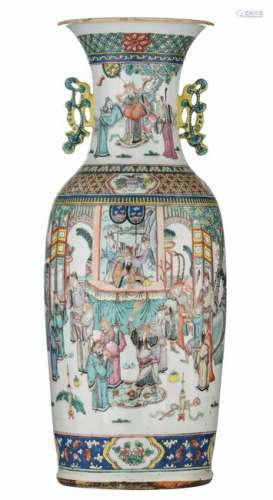 A Chinese famille rose vase, decorated with a