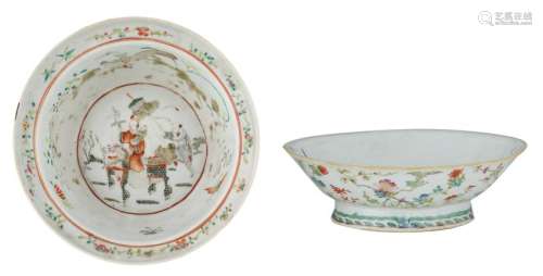 A Chinese famille rose footed plate, decorated with