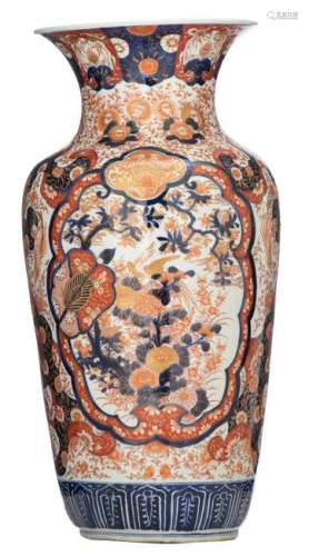 An imposing Japanese Arita Imari vase, decorated with