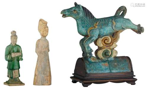 An earthenware roof ornament in the shape of a horse,