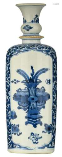 A Chinese blue and white floral decorated porcelain