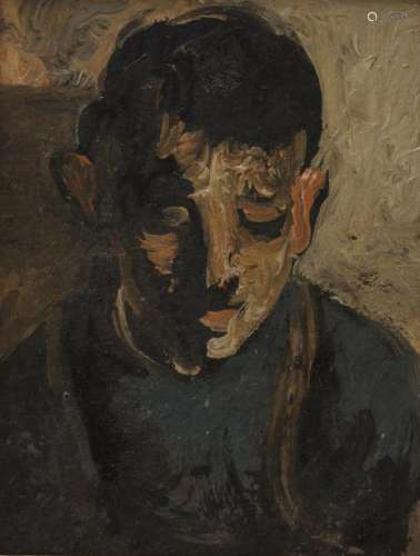 (Jespers Fl.), the portrait of a boy, oil on plywood