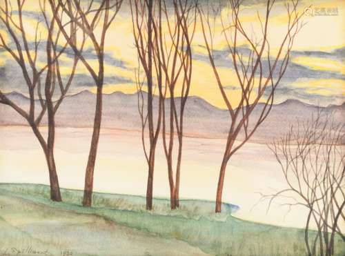 Spilliaert L. trees near a river in a hilly landscape,