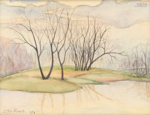 Spilliaert L, trees surrounding a pond (most probably a