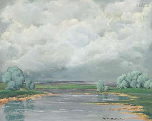 De Clausade P., 'Bords de Loire' - a landscape, dated