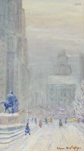 Berthelsen J., a city view in winter (The William