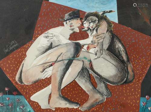 Scherpereel K., 'De kus' (the kiss), dated (19)87,