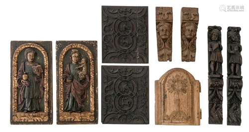 A lot of various wooden architectural fragments,