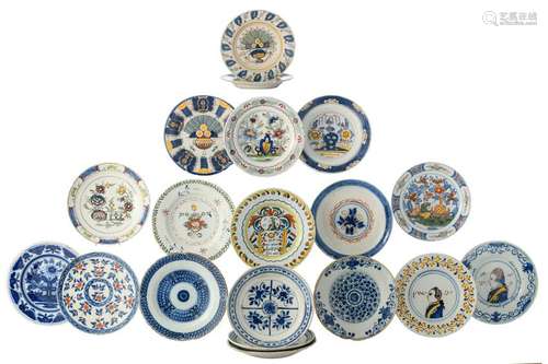 An important and interesting lot of 19 Dutch Delftware