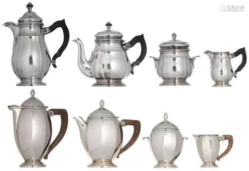 A four piece silver Art Deco coffee and tea set,