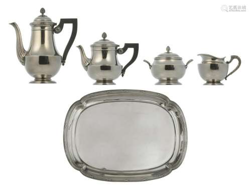 A five part Christofle silver plated neoclassical