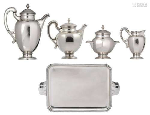A four part New Objectivity style silver coffee and tea