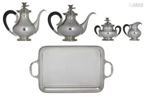 A five piece silver coffee and tea set, late