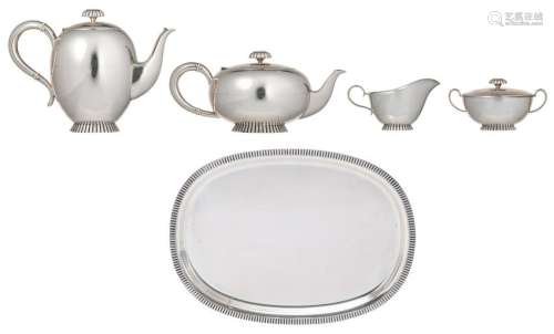 A four-piece silver New Objectivity coffee and tea set
