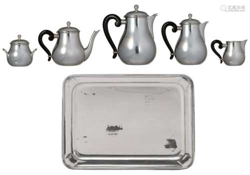 A four-part silver coffee and tea set, 800/1000,