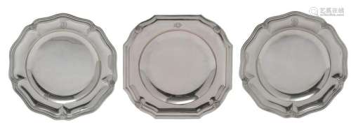 A silver Regence style salver, monogrammed 'UD',