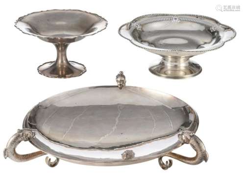 A silver fruit bowl, Sheffield hallmarked; extra added